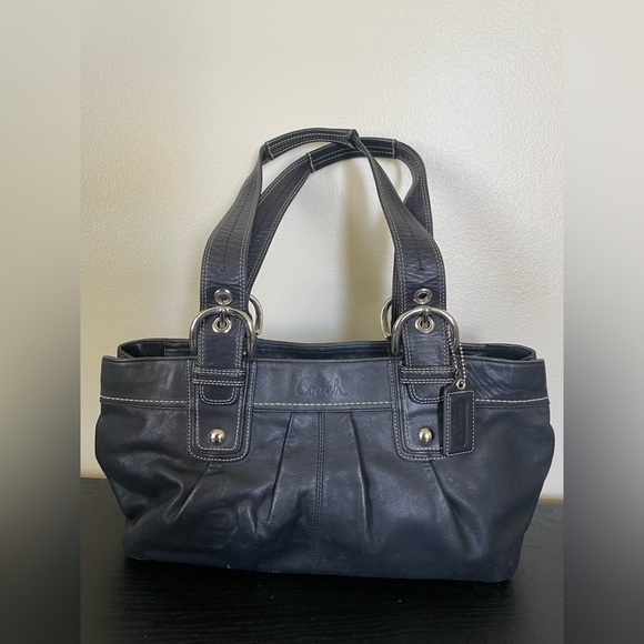 Coach Soho Pleated Leather Tote Bag F13732 - Picture 1 of 16